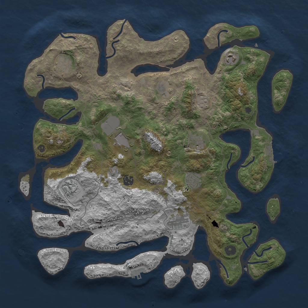 Rust Map: Procedural Map, Size: 4250, Seed: 278394, 15 Monuments