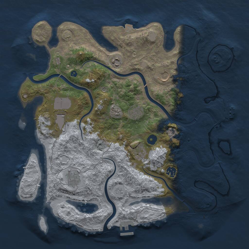 Rust Map: Procedural Map, Size: 3800, Seed: 8828, 14 Monuments