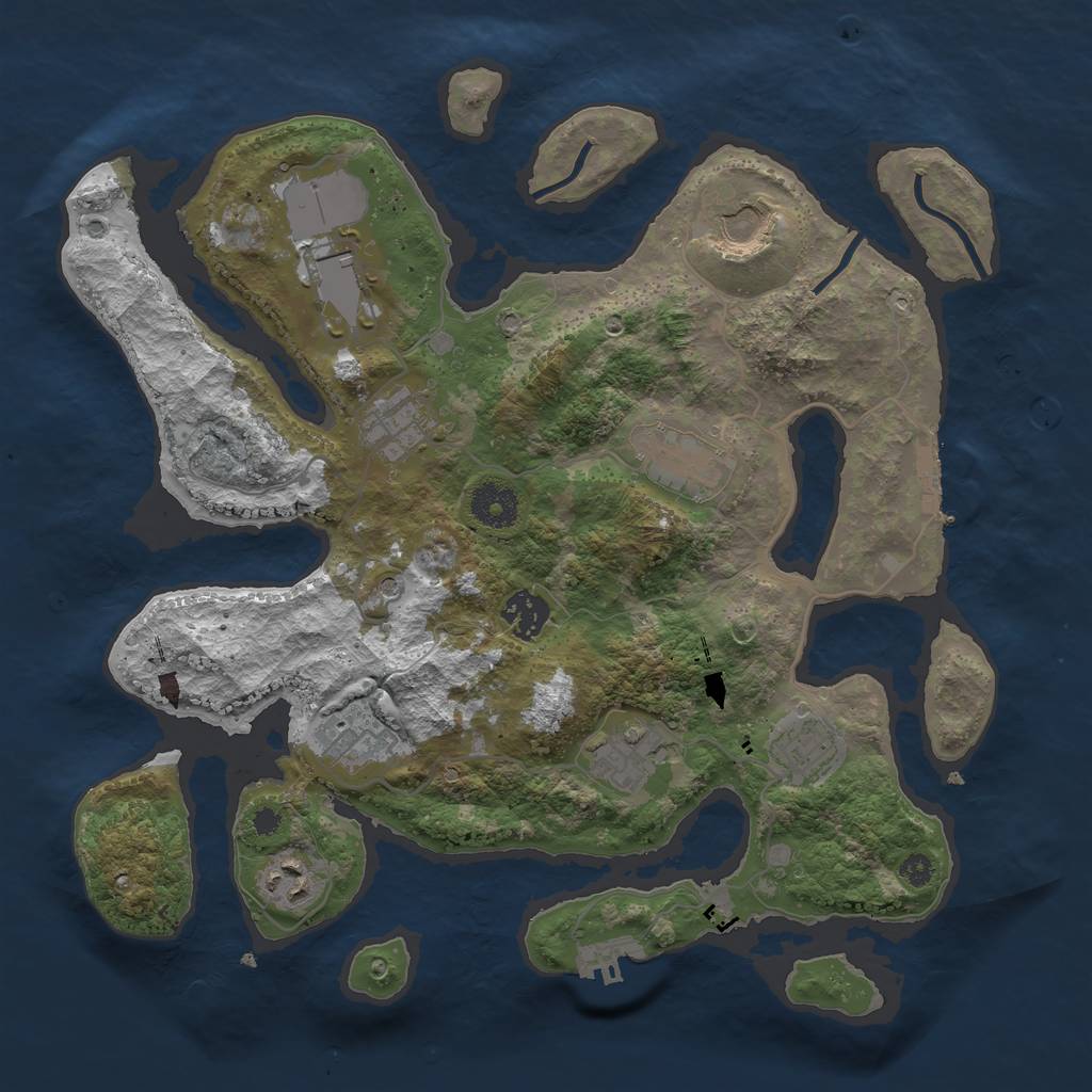 Rust Map: Procedural Map, Size: 3500, Seed: 223075, 14 Monuments