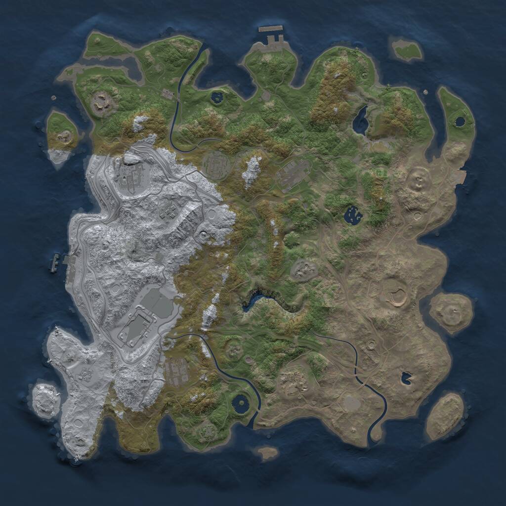 Rust Map: Procedural Map, Size: 4250, Seed: 1823124333, 16 Monuments