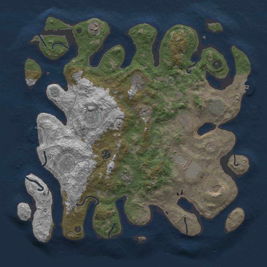 Rust Map: Procedural Map, Size: 4250, Seed: 1823124333, 16 Monuments