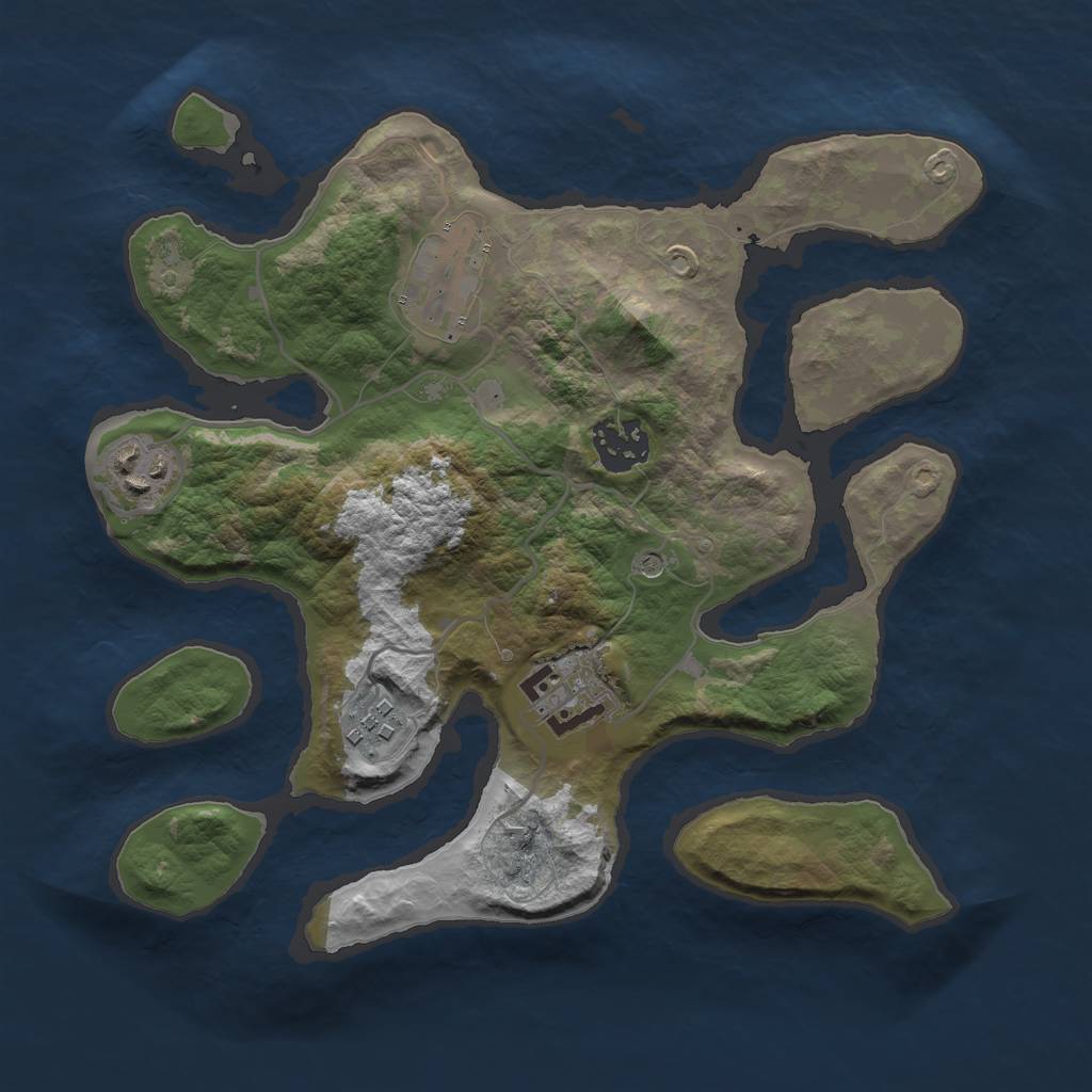 Rust Map: Barren, Size: 2900, Seed: 91431, 8 Monuments