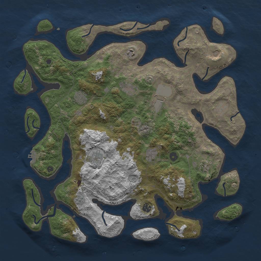 Rust Map: Procedural Map, Size: 4500, Seed: 1040, 15 Monuments