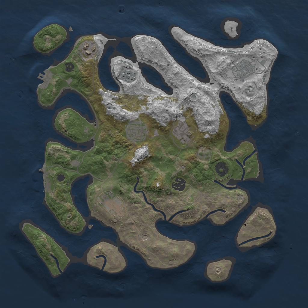 Rust Map: Procedural Map, Size: 3400, Seed: 1784934, 12 Monuments