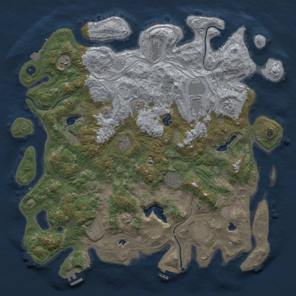 Rust Map: Procedural Map, Size: 4700, Seed: 57906, 16 Monuments
