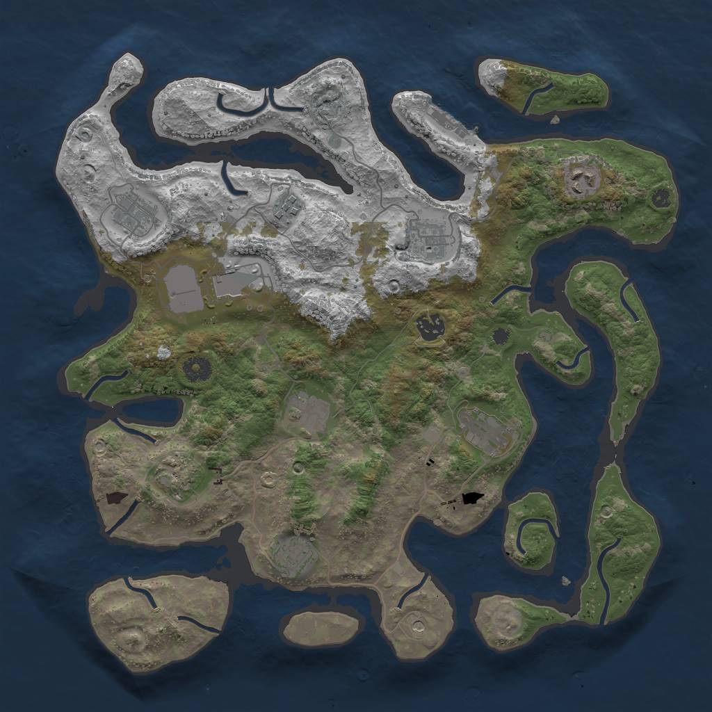 Rust Map: Procedural Map, Size: 3850, Seed: 15, 14 Monuments