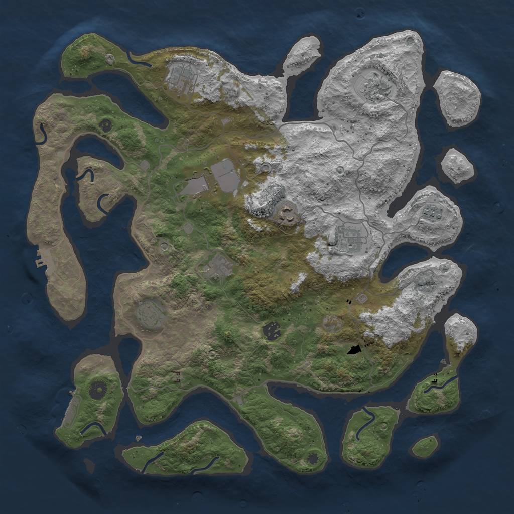 Rust Map: Procedural Map, Size: 4200, Seed: 24000, 14 Monuments