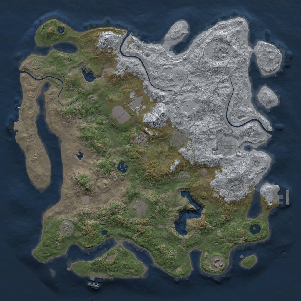 Rust Map: Procedural Map, Size: 4200, Seed: 24000, 14 Monuments