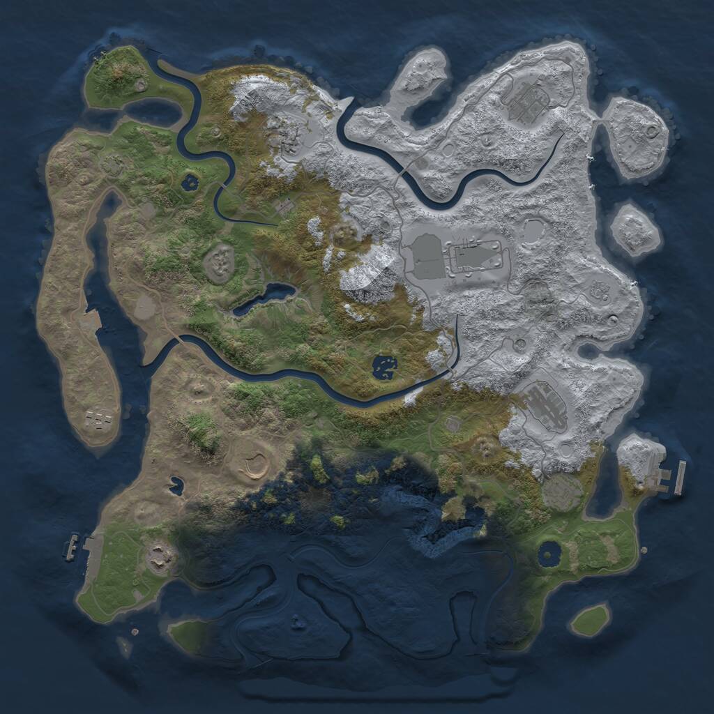 Rust Map: Procedural Map, Size: 4200, Seed: 24000, 15 Monuments