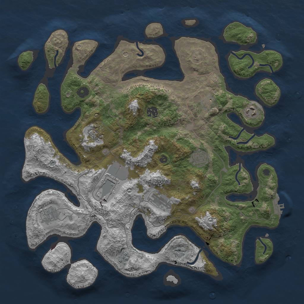 Rust Map: Procedural Map, Size: 4000, Seed: 263067946, 13 Monuments