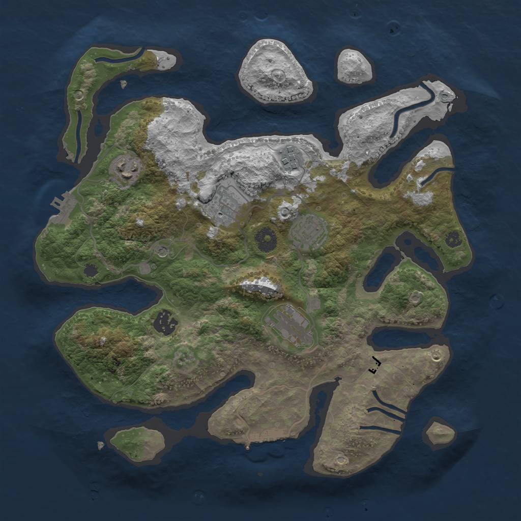 Rust Map: Procedural Map, Size: 3350, Seed: 21012564, 11 Monuments