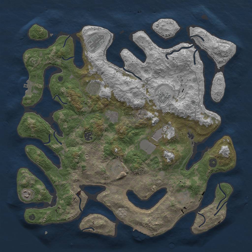 Rust Map: Procedural Map, Size: 4250, Seed: 1533233036, 15 Monuments