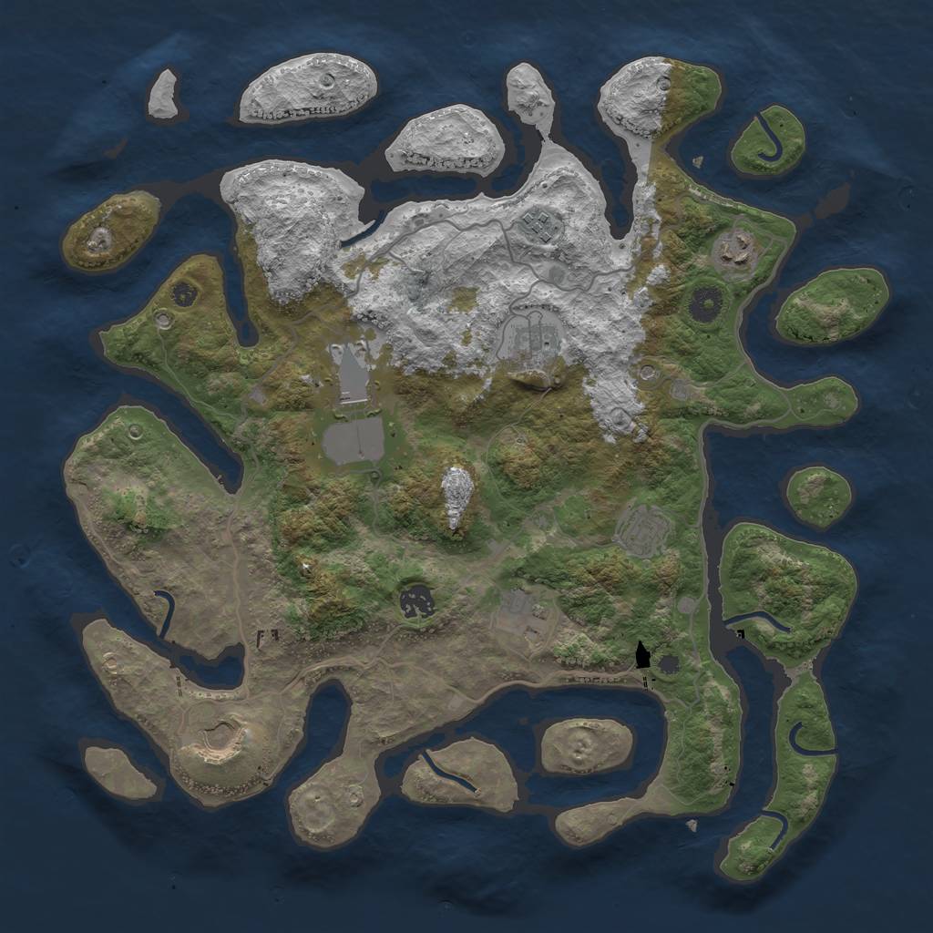 Rust Map: Procedural Map, Size: 4000, Seed: 21325460, 11 Monuments