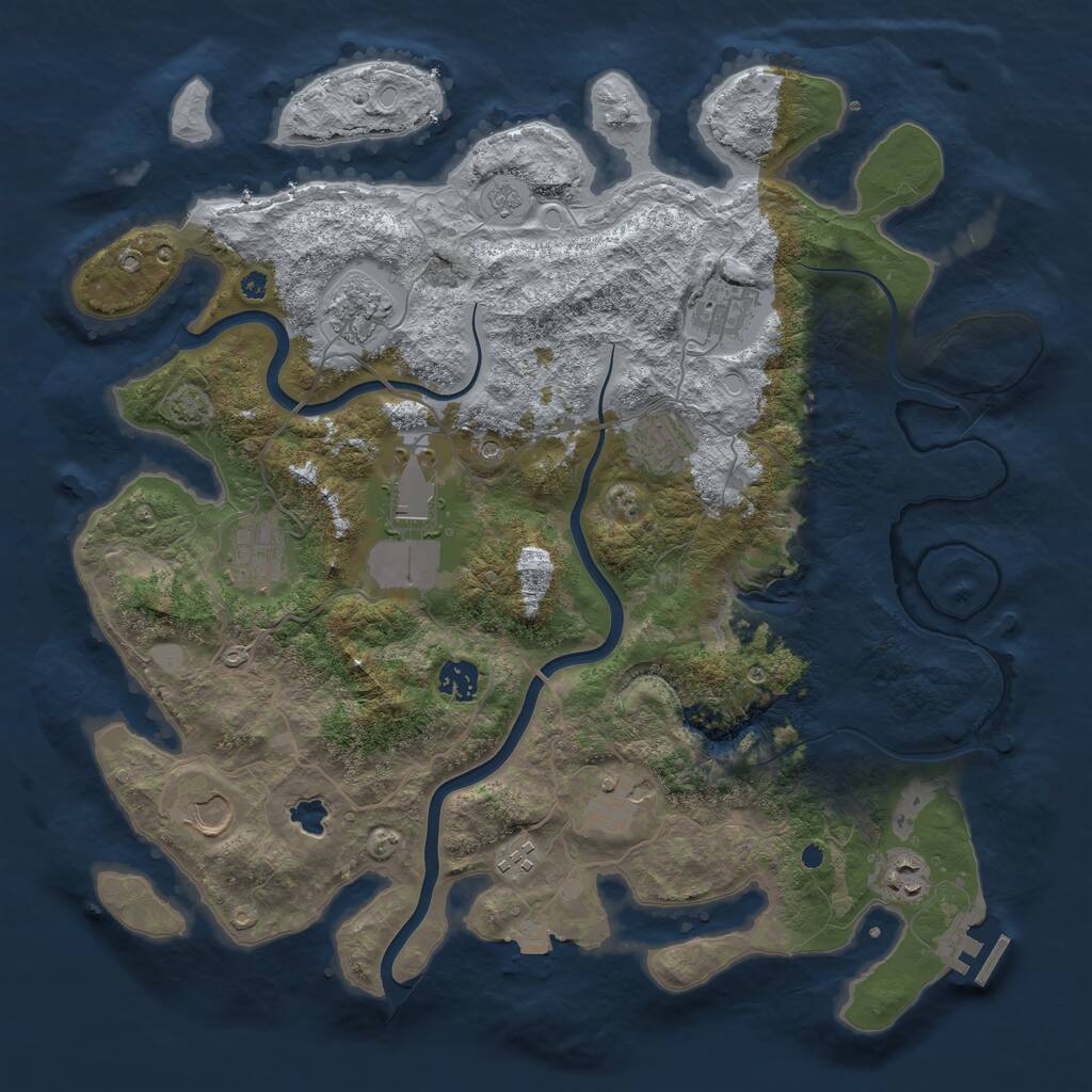 Rust Map: Procedural Map, Size: 4000, Seed: 21325460, 15 Monuments