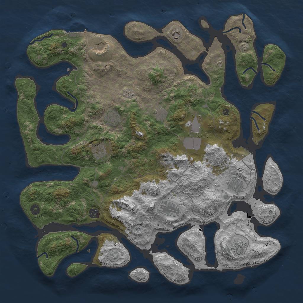 Rust Map: Procedural Map, Size: 4500, Seed: 91232111, 15 Monuments