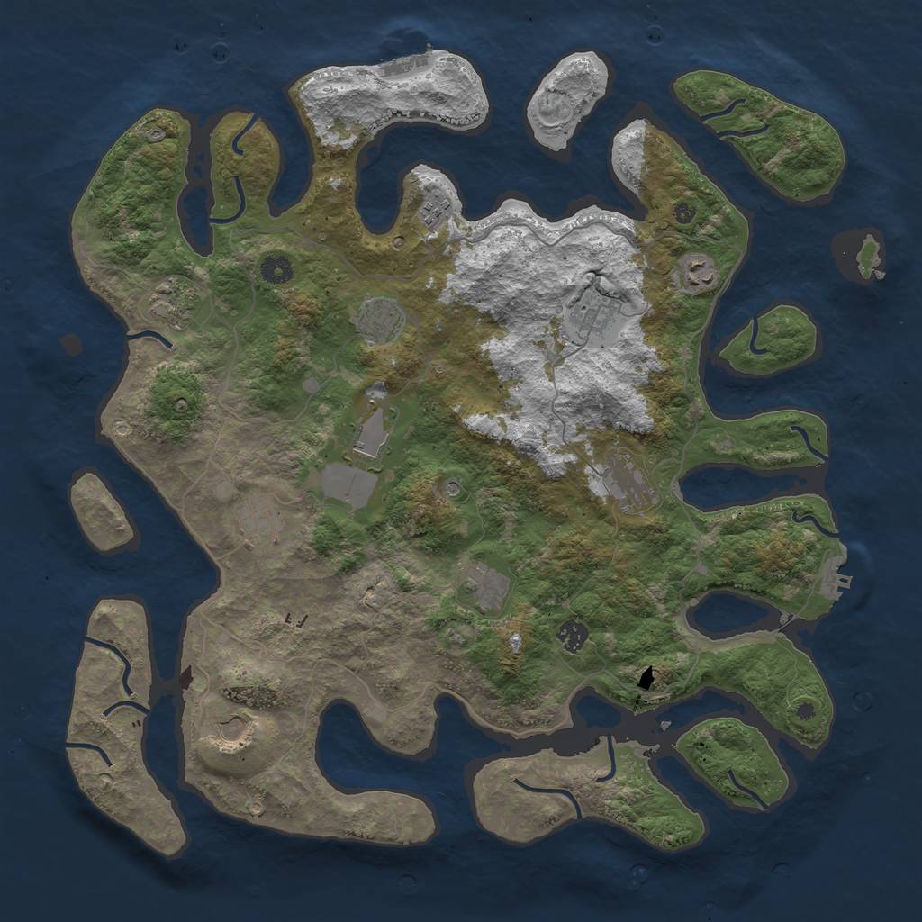 Rust Map: Procedural Map, Size: 4500, Seed: 667619424, 16 Monuments