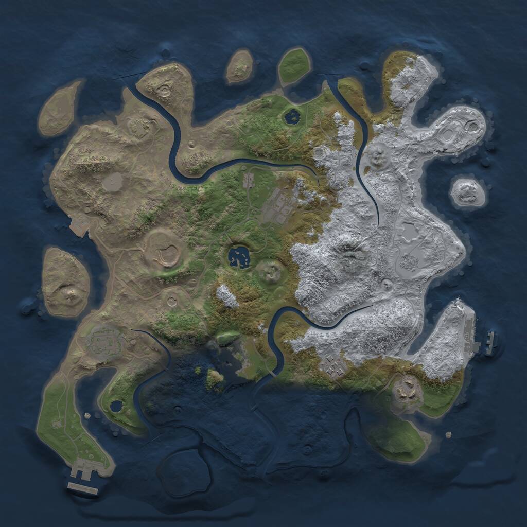 Rust Map: Procedural Map, Size: 3500, Seed: 6805, 13 Monuments