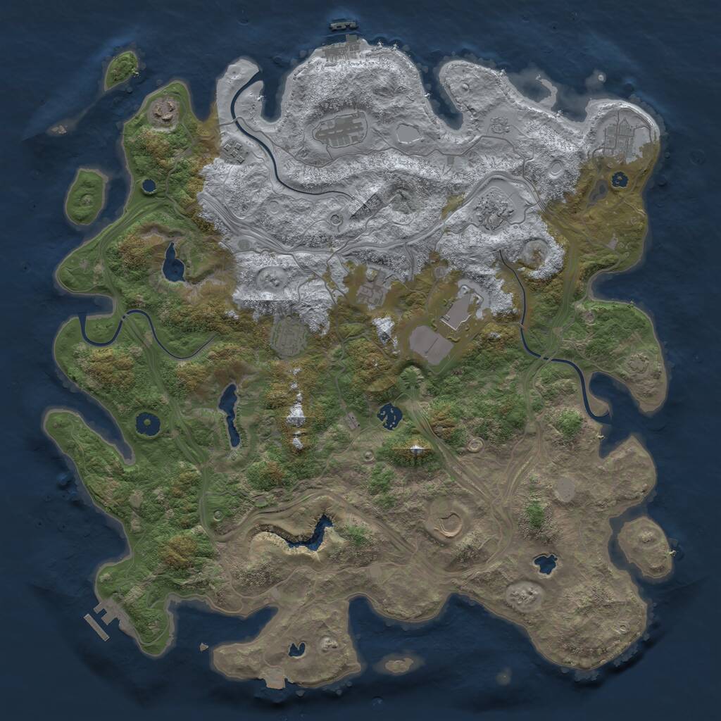 Rust Map: Procedural Map, Size: 4500, Seed: 5498154, 16 Monuments