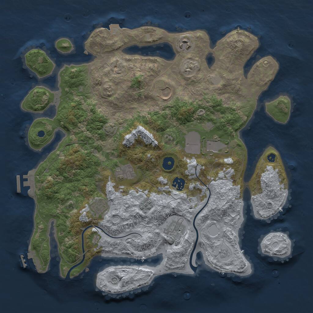 Rust Map: Procedural Map, Size: 3700, Seed: 18791285, 14 Monuments