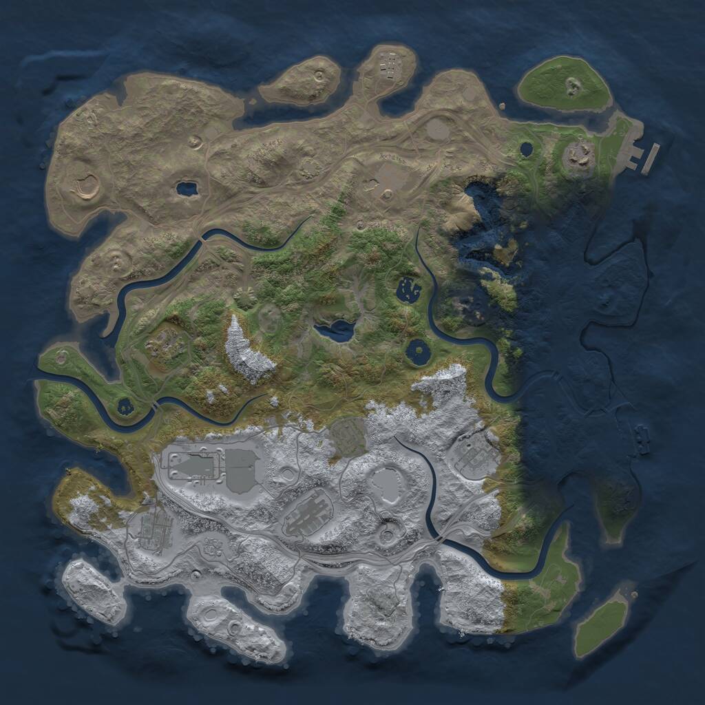 Rust Map: Procedural Map, Size: 4250, Seed: 19832, 17 Monuments
