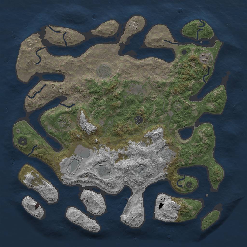 Rust Map: Procedural Map, Size: 4250, Seed: 19832, 13 Monuments