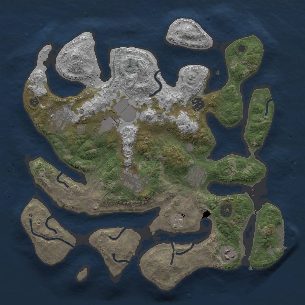 Rust Map: Procedural Map, Size: 3500, Seed: 67380218, 11 Monuments