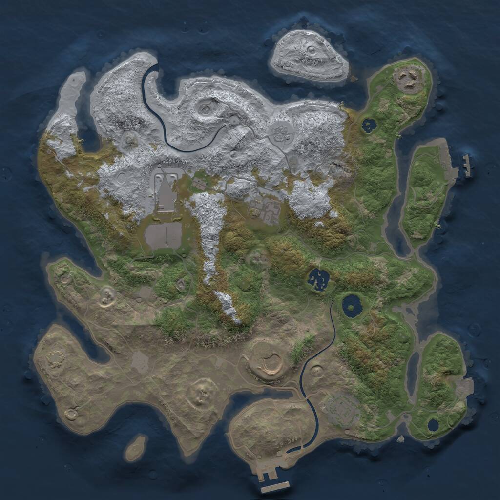 Rust Map: Procedural Map, Size: 3500, Seed: 67380218, 12 Monuments