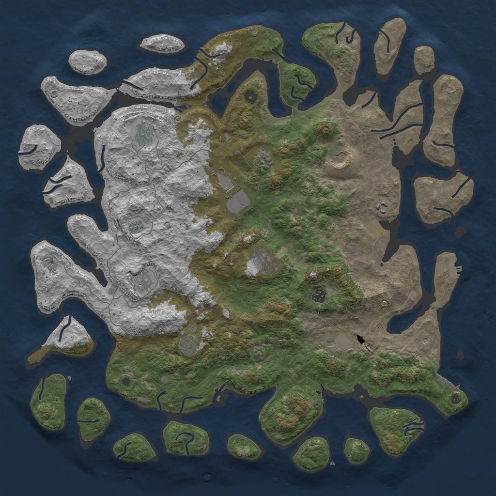 Rust Map: Procedural Map, Size: 5500, Seed: 47854, 16 Monuments