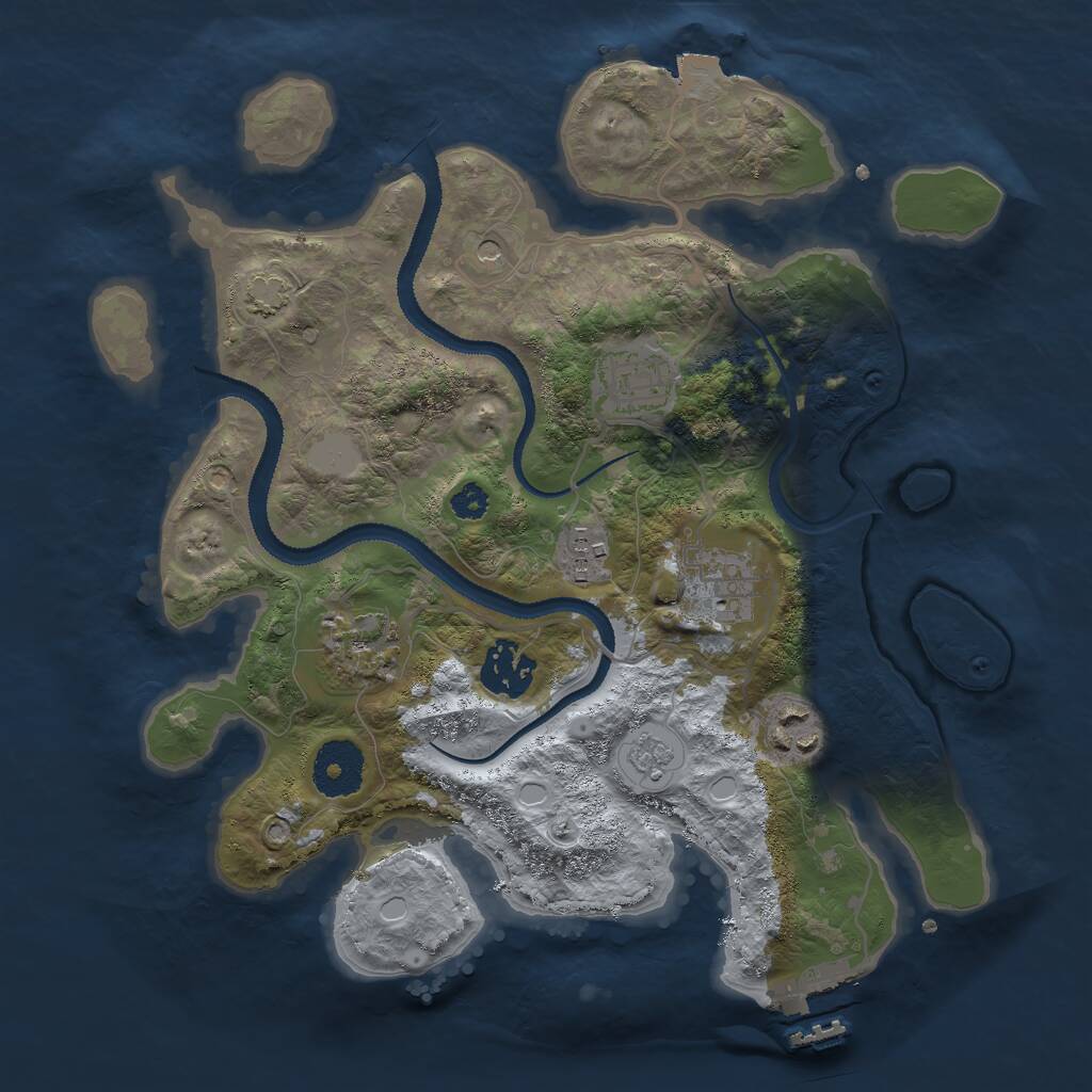 Rust Map: Procedural Map, Size: 3000, Seed: 8050092, 11 Monuments
