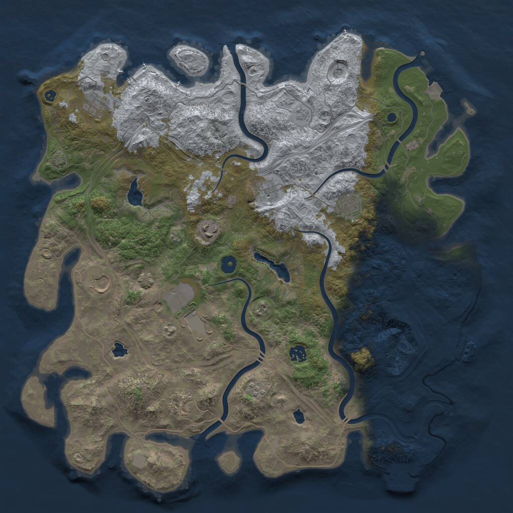 Rust Map: Procedural Map, Size: 4500, Seed: 975481424, 15 Monuments