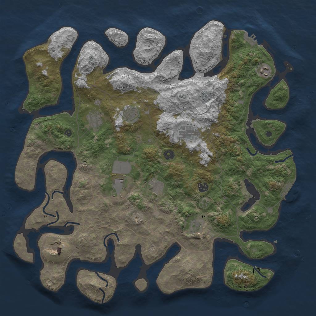 Rust Map: Procedural Map, Size: 4500, Seed: 975481424, 15 Monuments