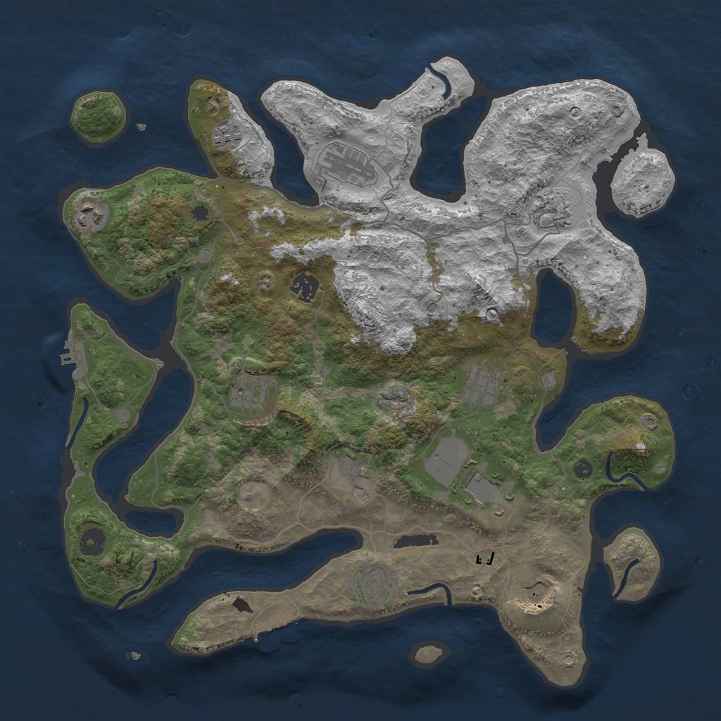 Rust Map: Procedural Map, Size: 4000, Seed: 500378248, 16 Monuments