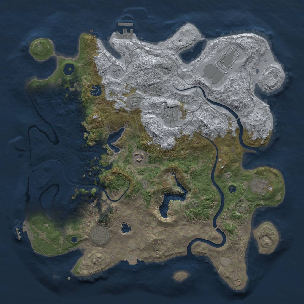 Rust Map: Procedural Map, Size: 4000, Seed: 500378248, 13 Monuments