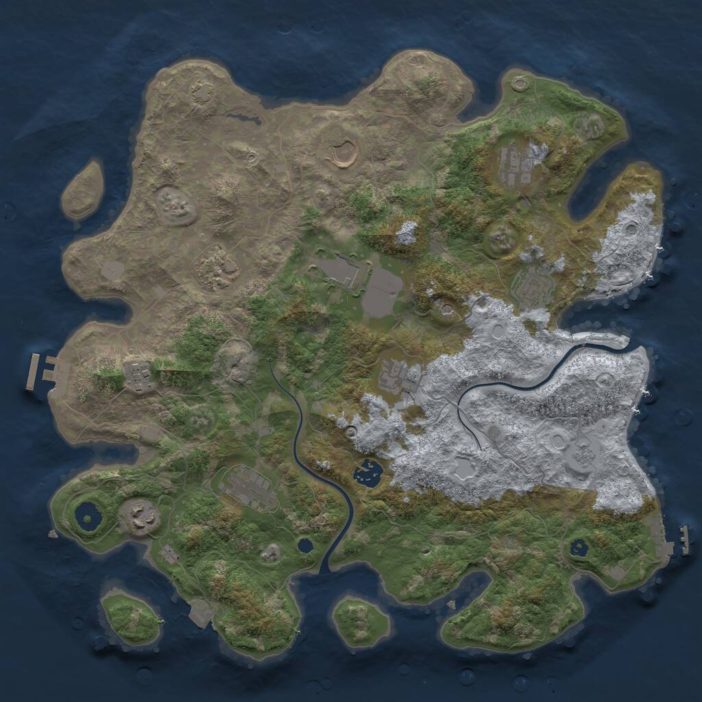 Rust Map: Procedural Map, Size: 3850, Seed: 466801974, 16 Monuments