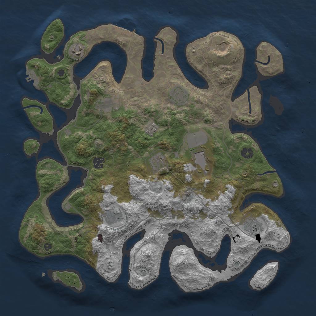 Rust Map: Procedural Map, Size: 4000, Seed: 17138, 15 Monuments