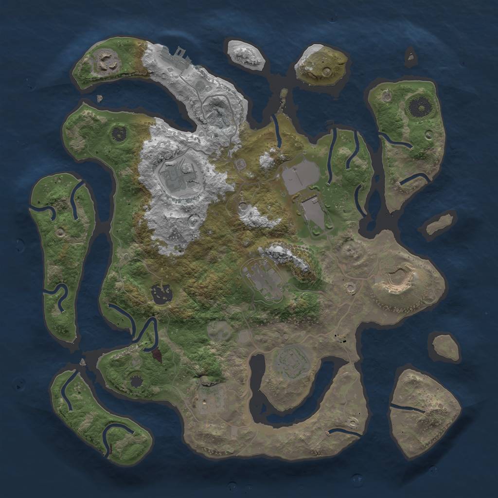 Rust Map: Procedural Map, Size: 3500, Seed: 1806930816, 12 Monuments