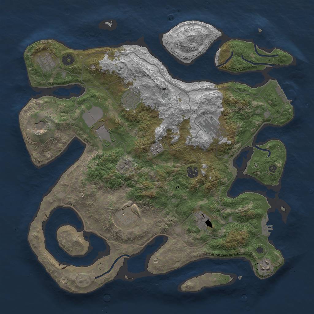 Rust Map: Procedural Map, Size: 4000, Seed: 778289632, 15 Monuments