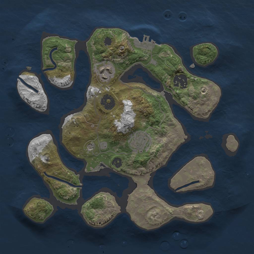 Rust Map: Procedural Map, Size: 2600, Seed: 1234567, 7 Monuments