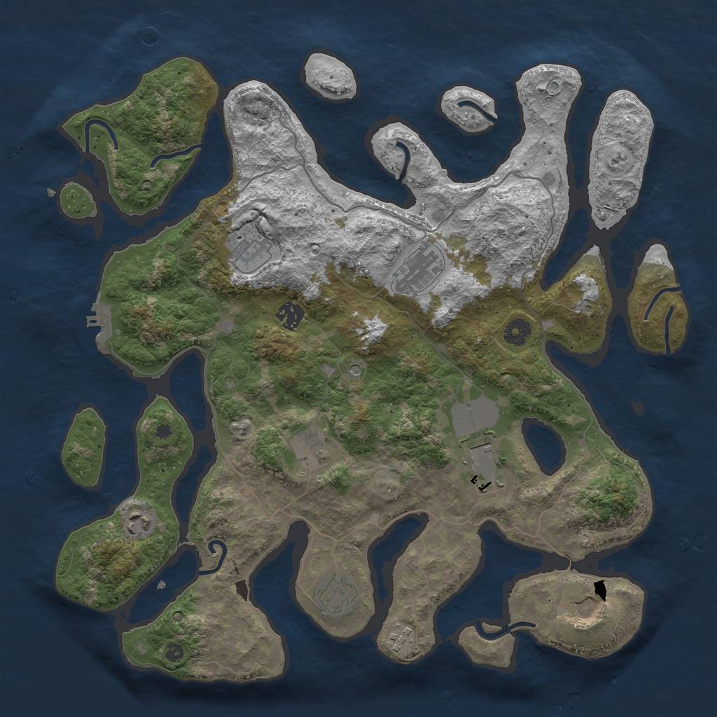 Rust Map: Procedural Map, Size: 4000, Seed: 769167056, 13 Monuments