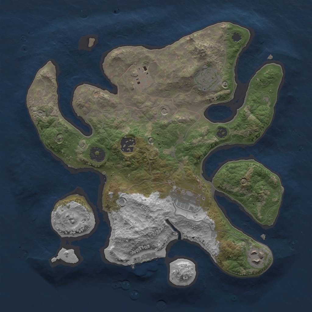 Rust Map: Procedural Map, Size: 3000, Seed: 711865851, 9 Monuments