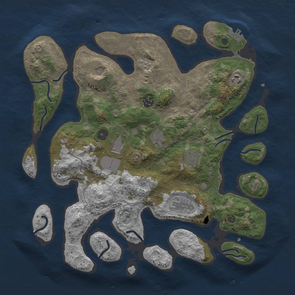 Rust Map: Procedural Map, Size: 4000, Seed: 20210806, 12 Monuments