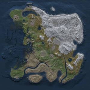 Thumbnail Rust Map: Procedural Map, Size: 3500, Seed: 1089675818, 15 Monuments