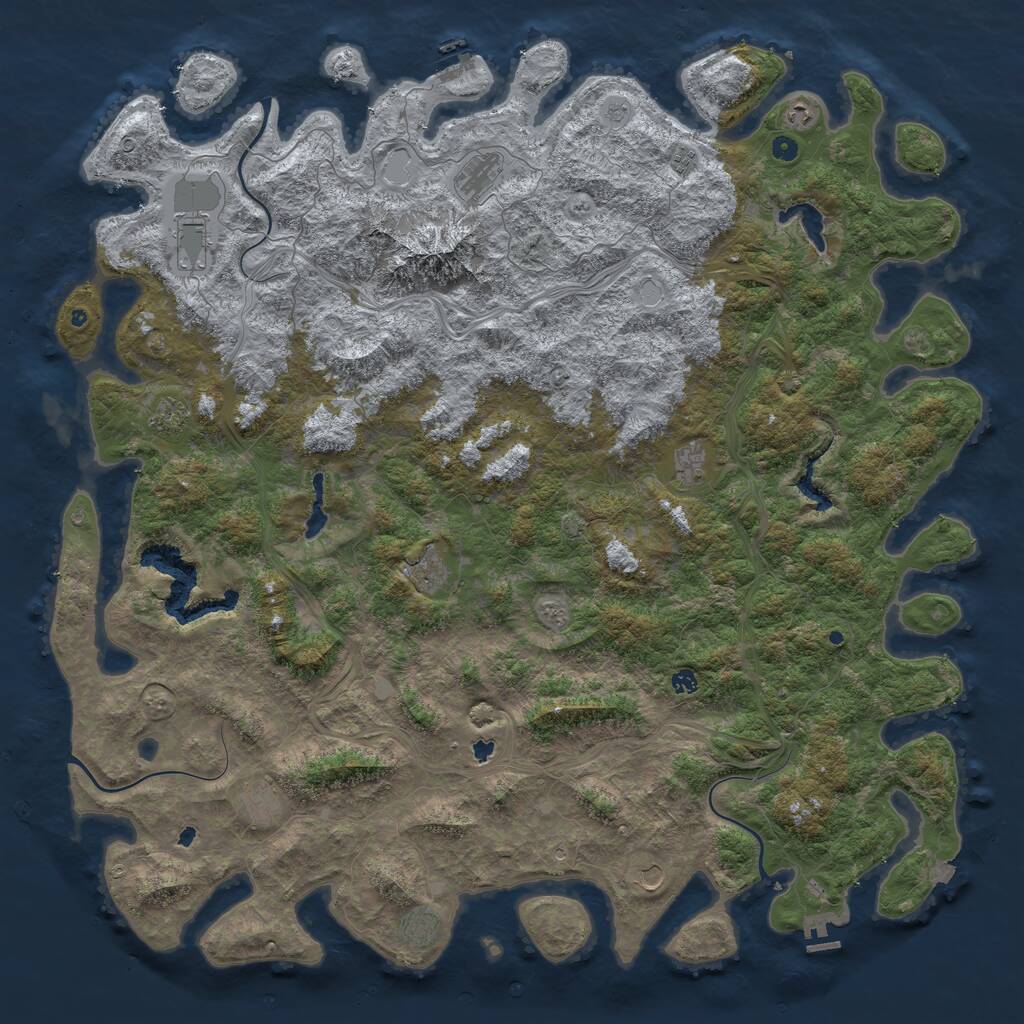 Rust Map: Procedural Map, Size: 6000, Seed: 36699123, 17 Monuments