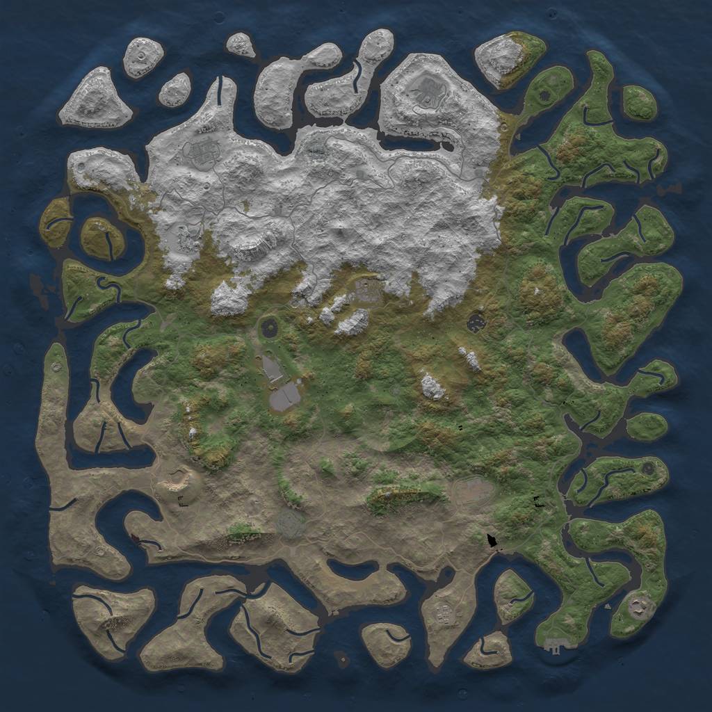 Rust Map: Procedural Map, Size: 6000, Seed: 36699123, 15 Monuments