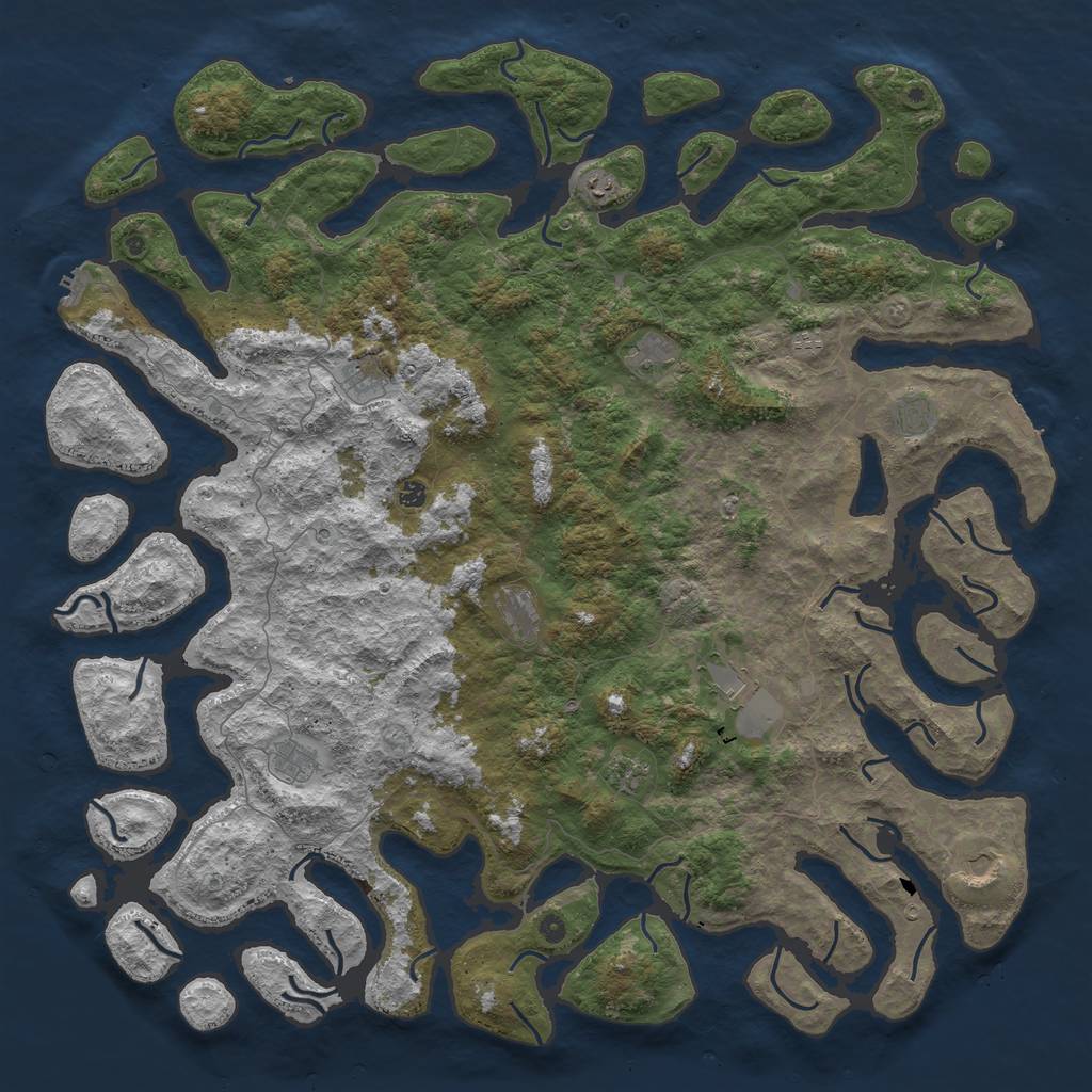 Rust Map: Procedural Map, Size: 6000, Seed: 26506653, 16 Monuments