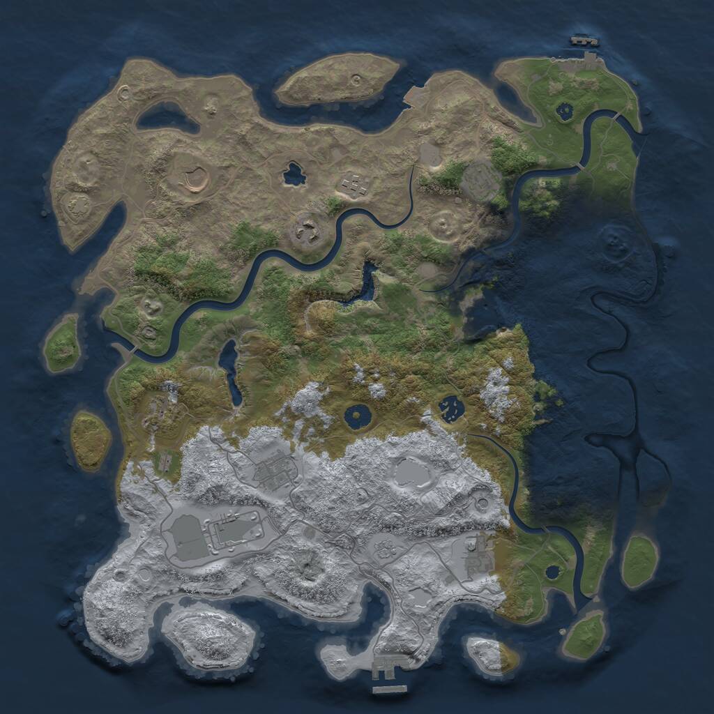 Rust Map: Procedural Map, Size: 4200, Seed: 325468, 16 Monuments