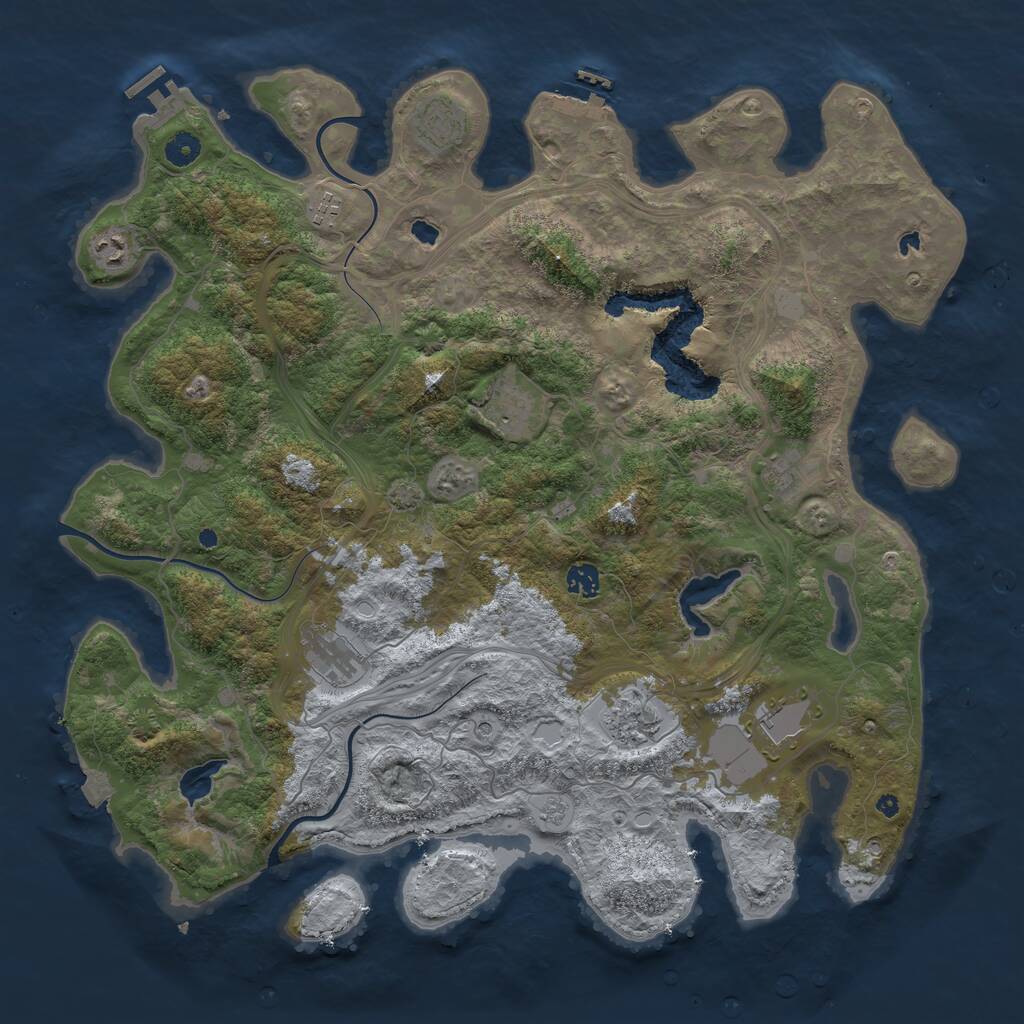 Rust Map: Procedural Map, Size: 4500, Seed: 201131181, 15 Monuments