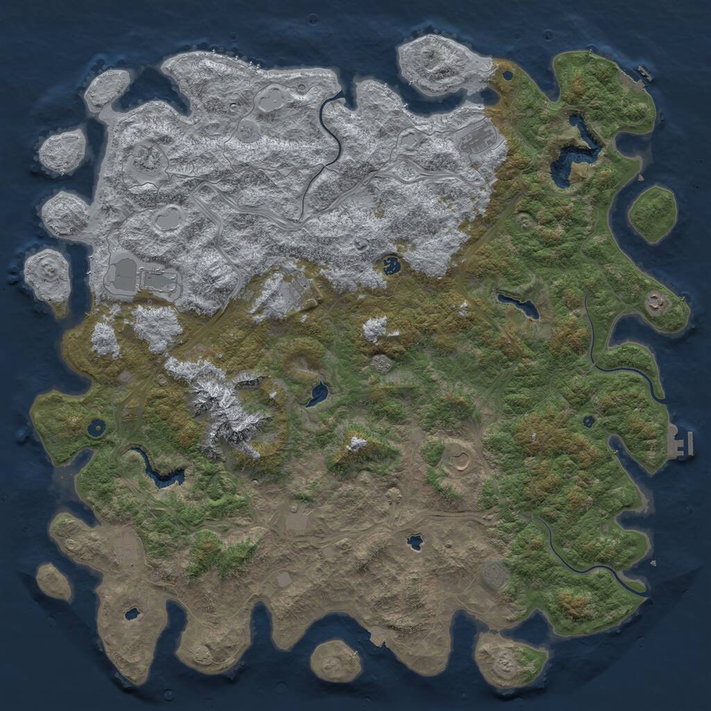 Rust Map: Procedural Map, Size: 6000, Seed: 74744, 17 Monuments