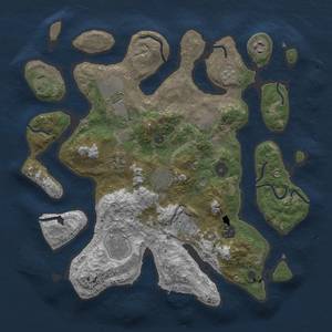 Thumbnail Rust Map: Procedural Map, Size: 3600, Seed: 3761927, 13 Monuments