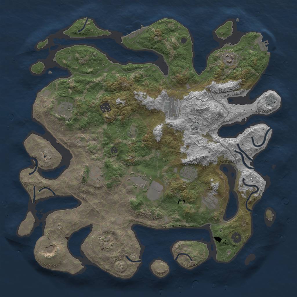 Rust Map: Procedural Map, Size: 4250, Seed: 306628, 16 Monuments